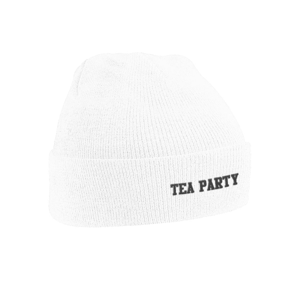 TEA PARTY WHITE BEANIE